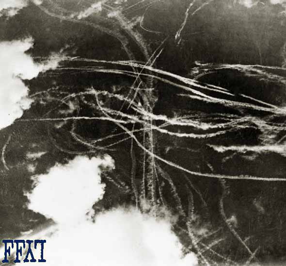 Vapor Trails over London during the Battle of Britain
