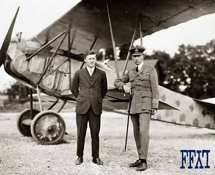 Billy Bishop & Billy Barker in front of a Fokker D.VII